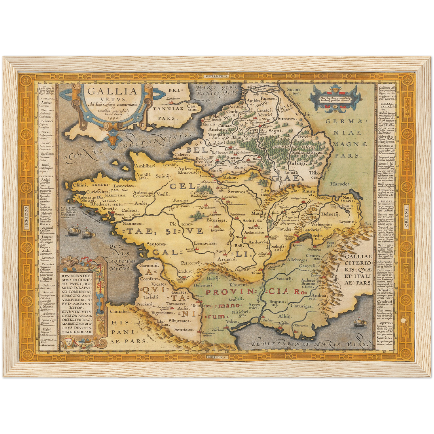 Historische Landkarte Historisches Gallien um 1609