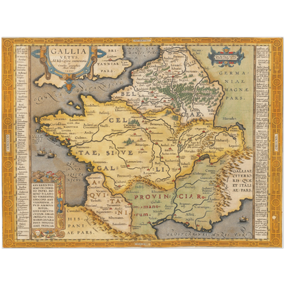 Historische Landkarte Historisches Gallien um 1609