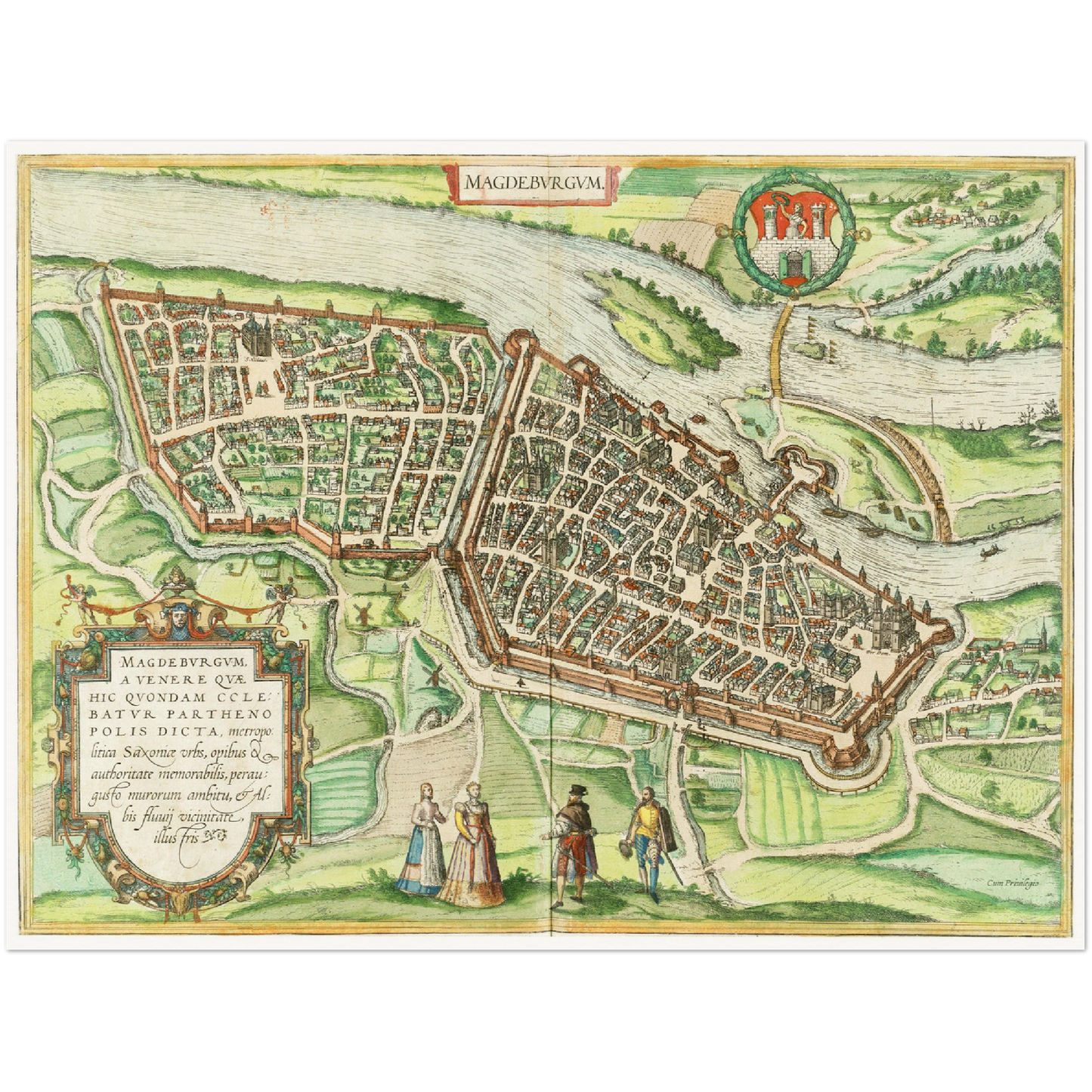 Historical city map  Test product horizontal 3 sizes