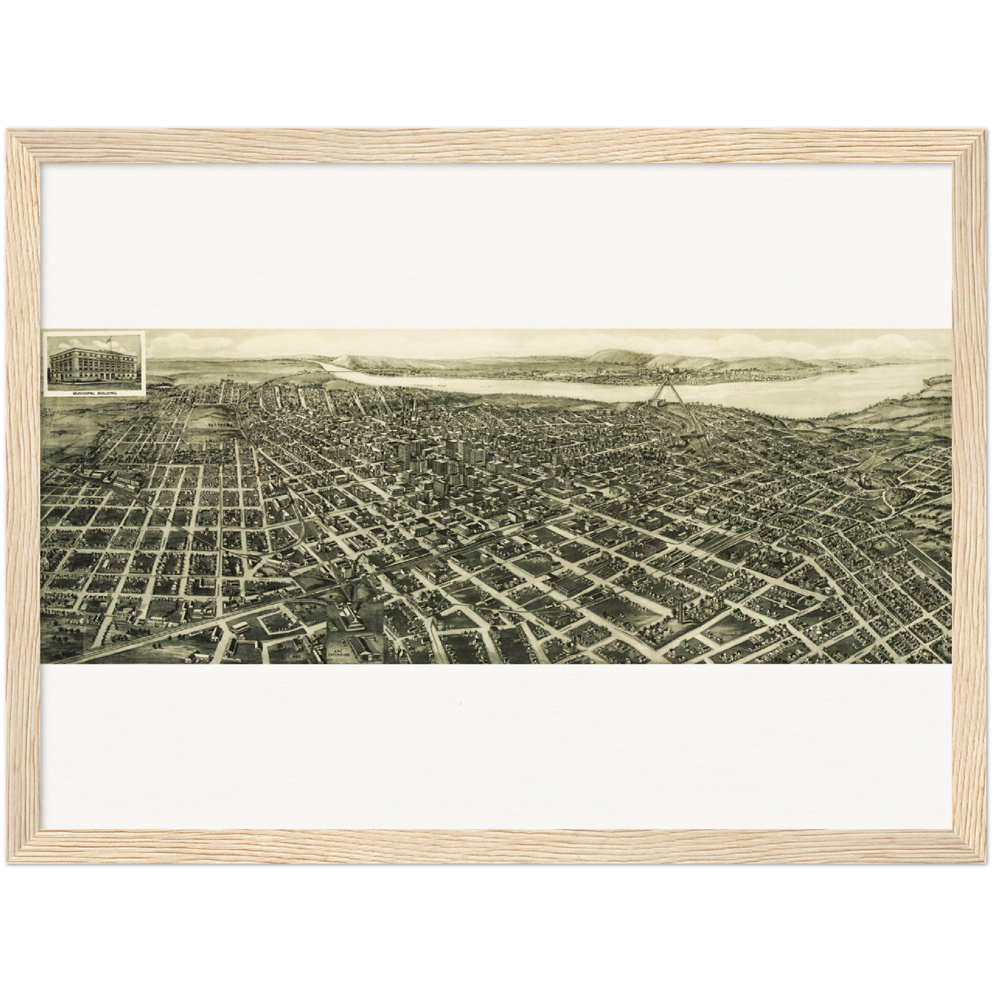 Historical city map  Test product horizontal 3 sizes