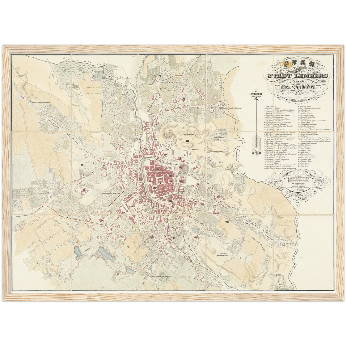 Historical city map  Test product horizontal 3 sizes