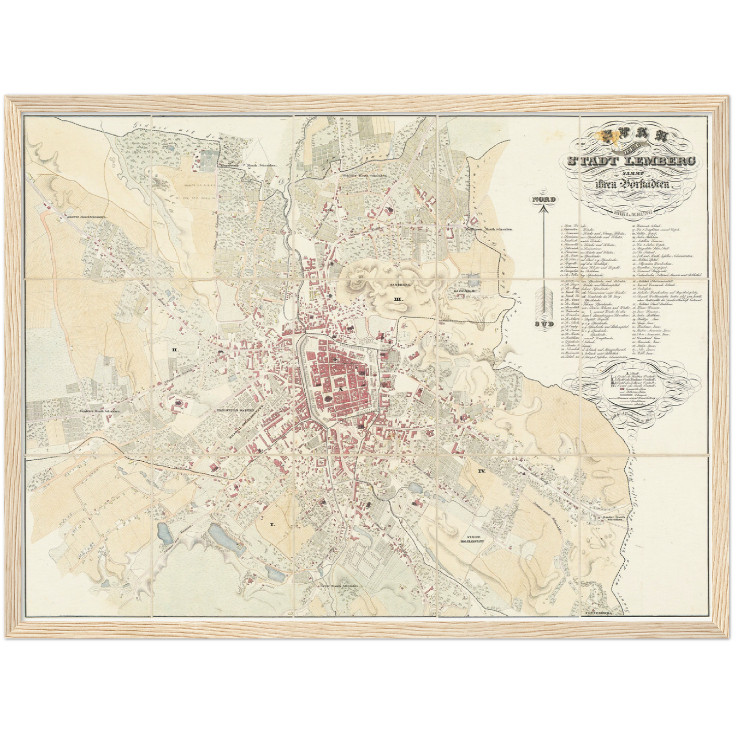 Historischer Stadtplan Lemberg um 1829