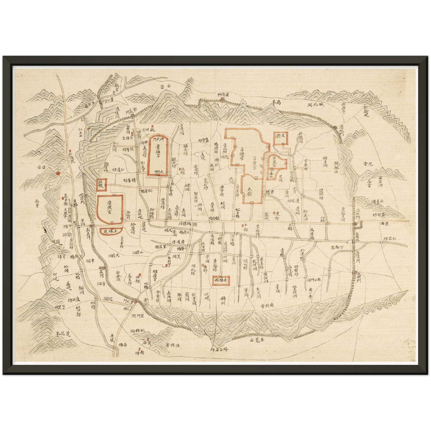 Historical city map  Test product horizontal 3 sizes