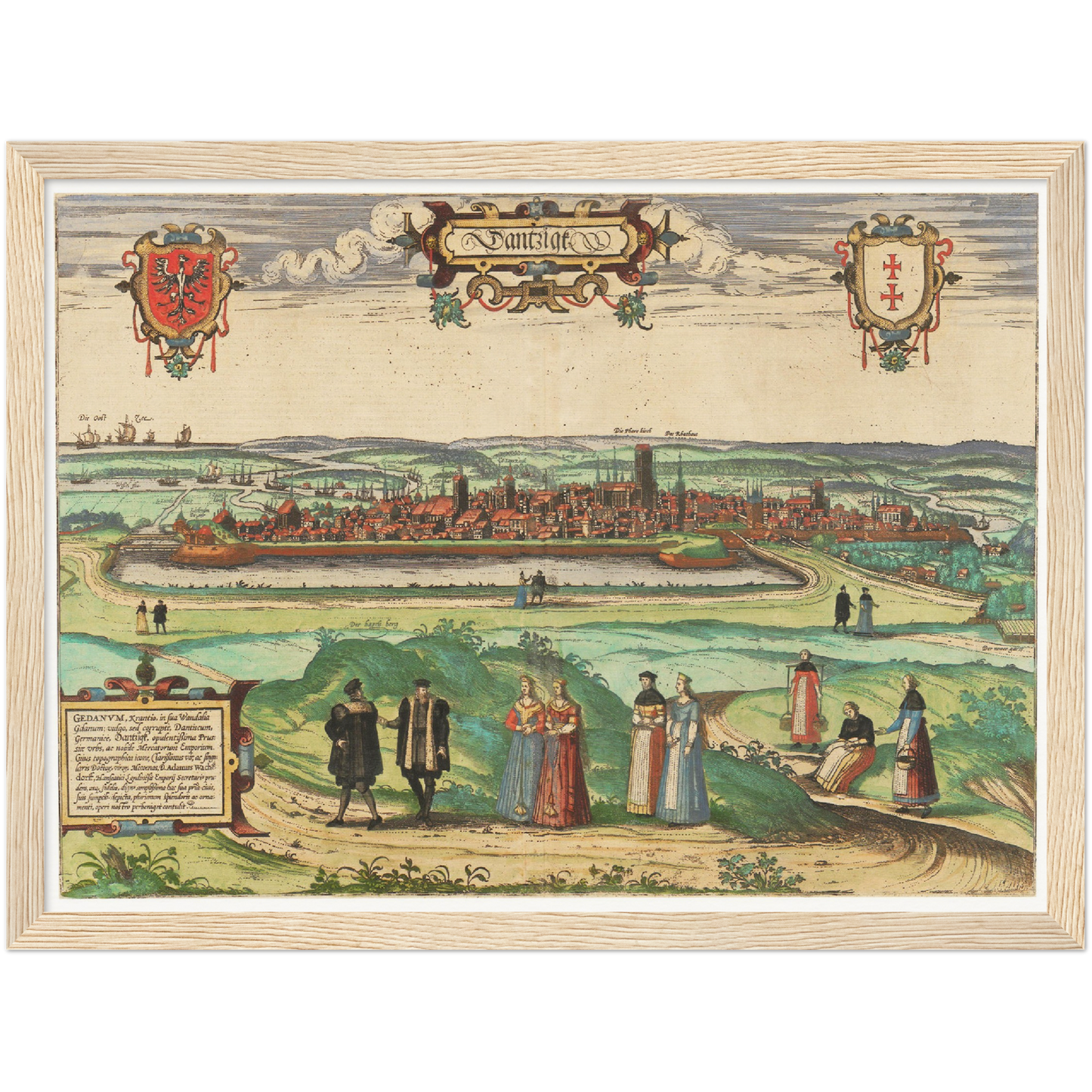 Historische Stadtansicht Danzig um 1609
