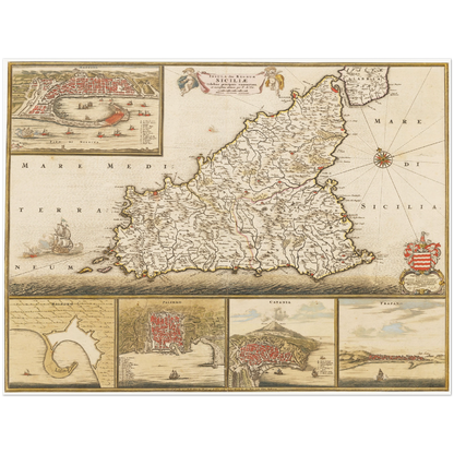 Historical city map  Test product horizontal 3 sizes