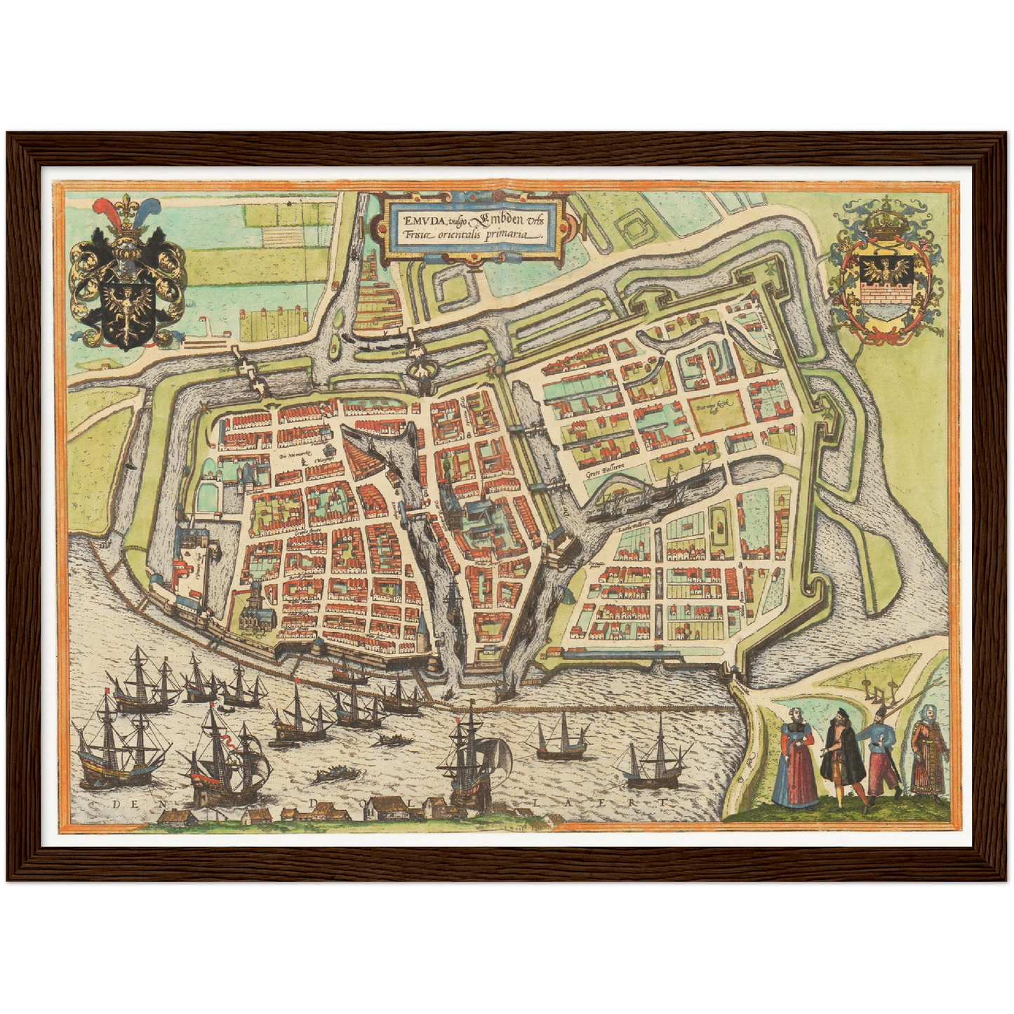 Historische Stadtansicht Emden um 1609