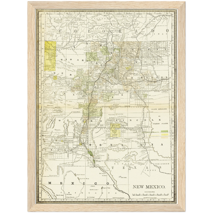 Historische Landkarte New Mexico um 1882