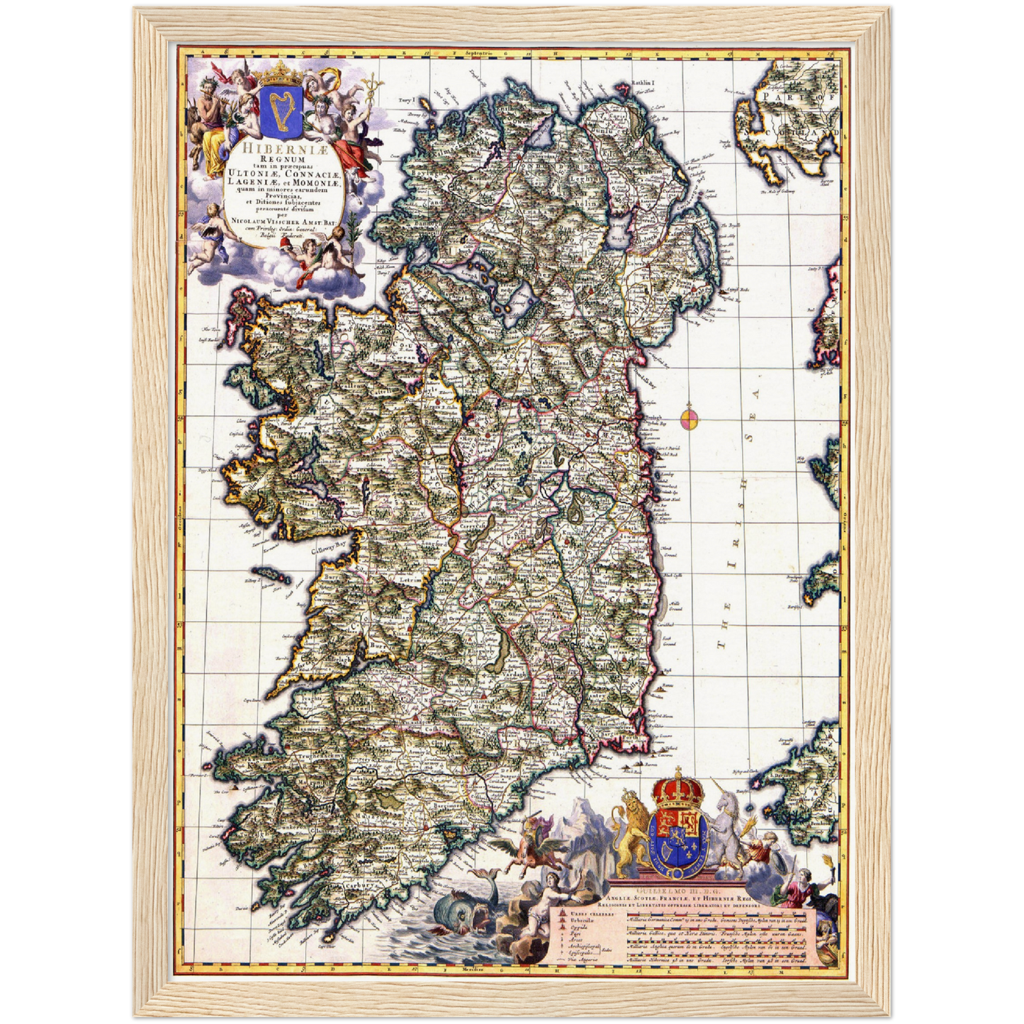 Historische Landkarte Irland um 1646