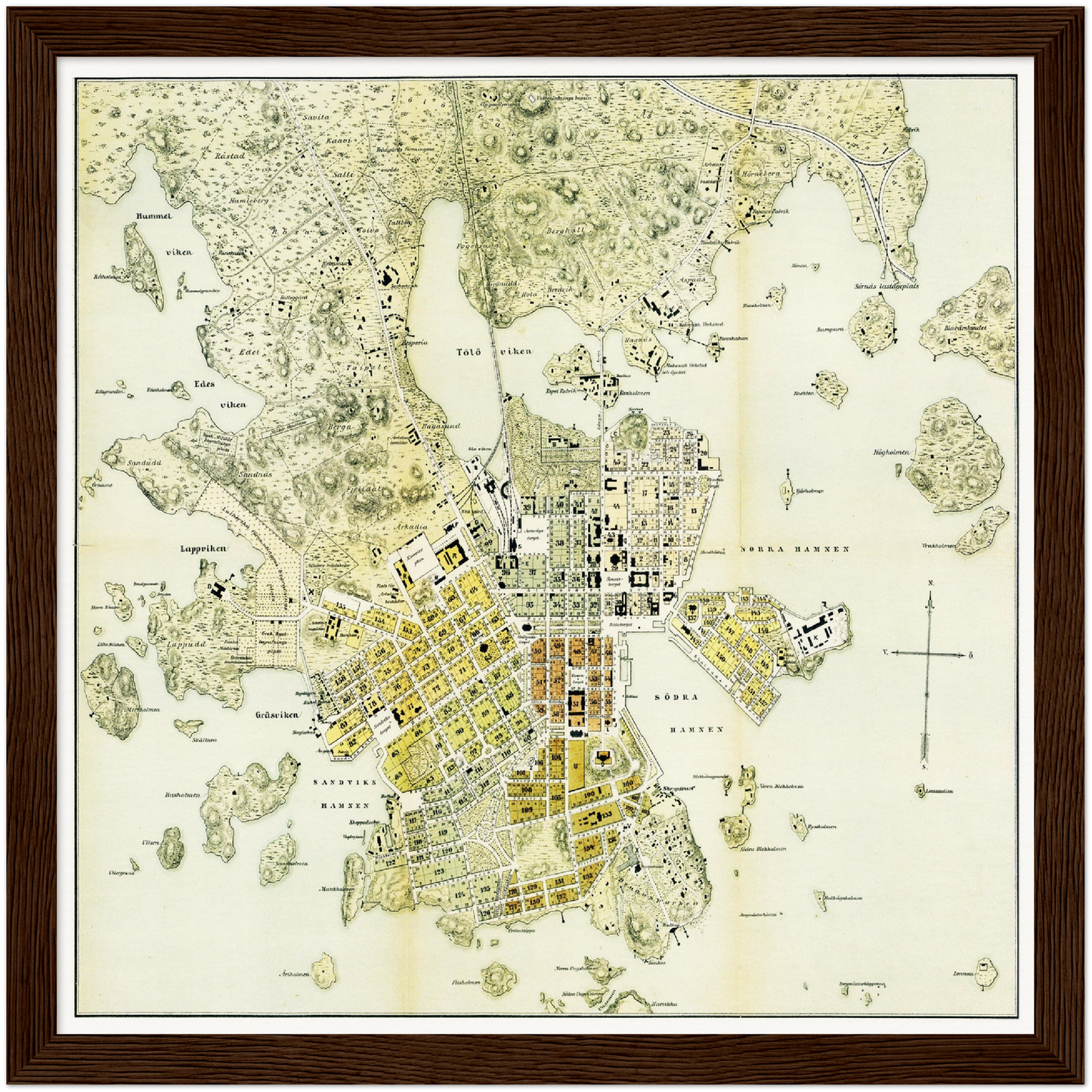 Historical city map  Test product horizontal 3 sizes