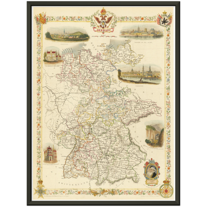 Historische Landkarte Deutschland um 1851