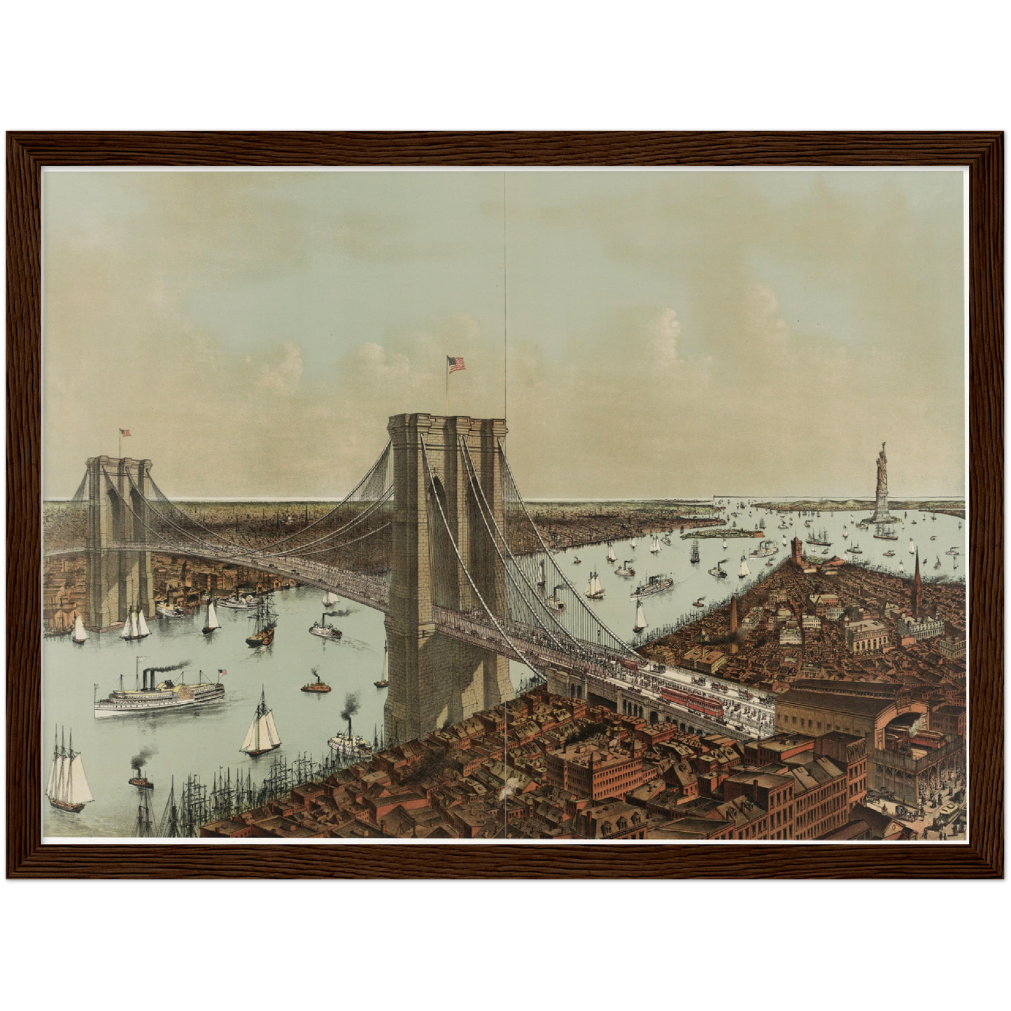 Historische Stadtansicht New York City um 1892