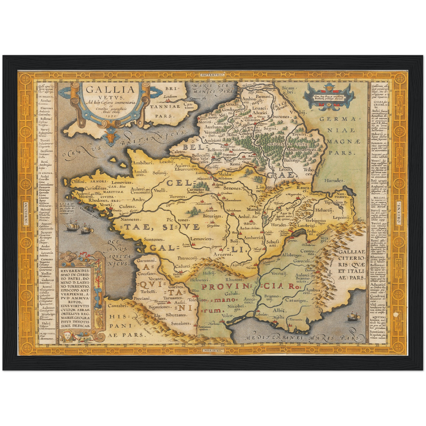 Historische Landkarte Historisches Gallien um 1609