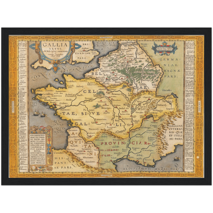 Historische Landkarte Historisches Gallien um 1609