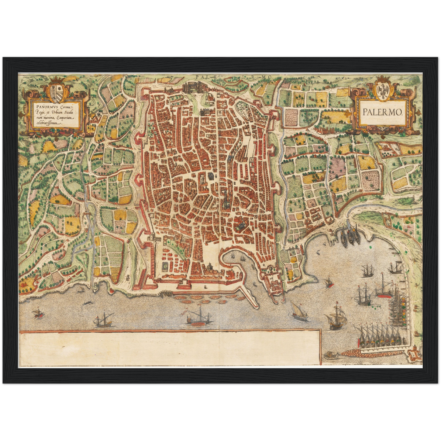 Historischer Stadtplan Palermo um 1592
