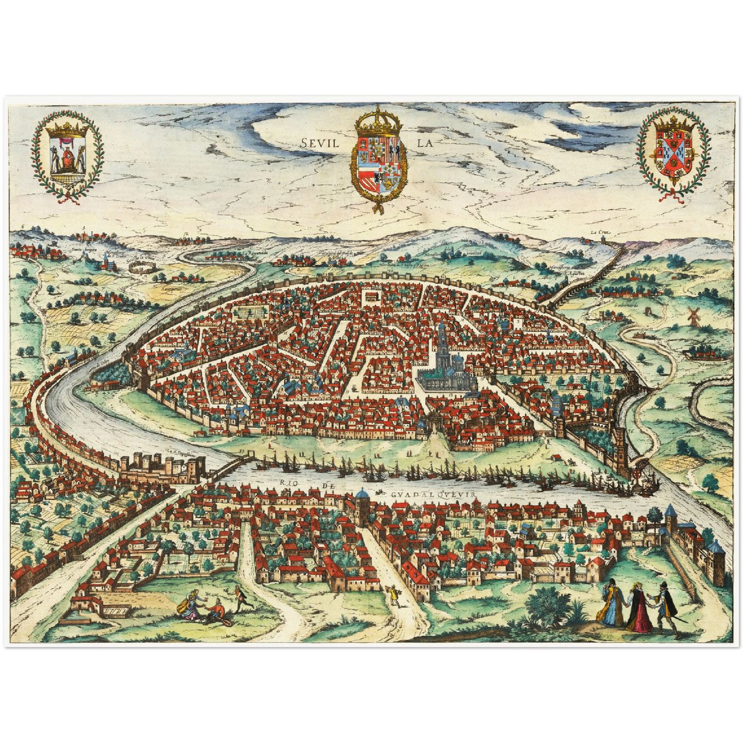 Historical city map  Test product horizontal 3 sizes