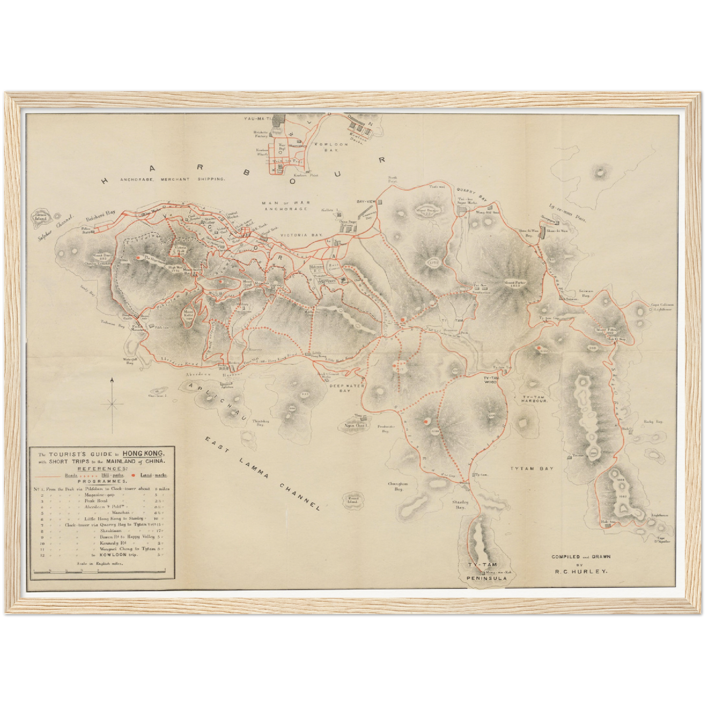 Historischer Stadtplan Hongkong um 1897