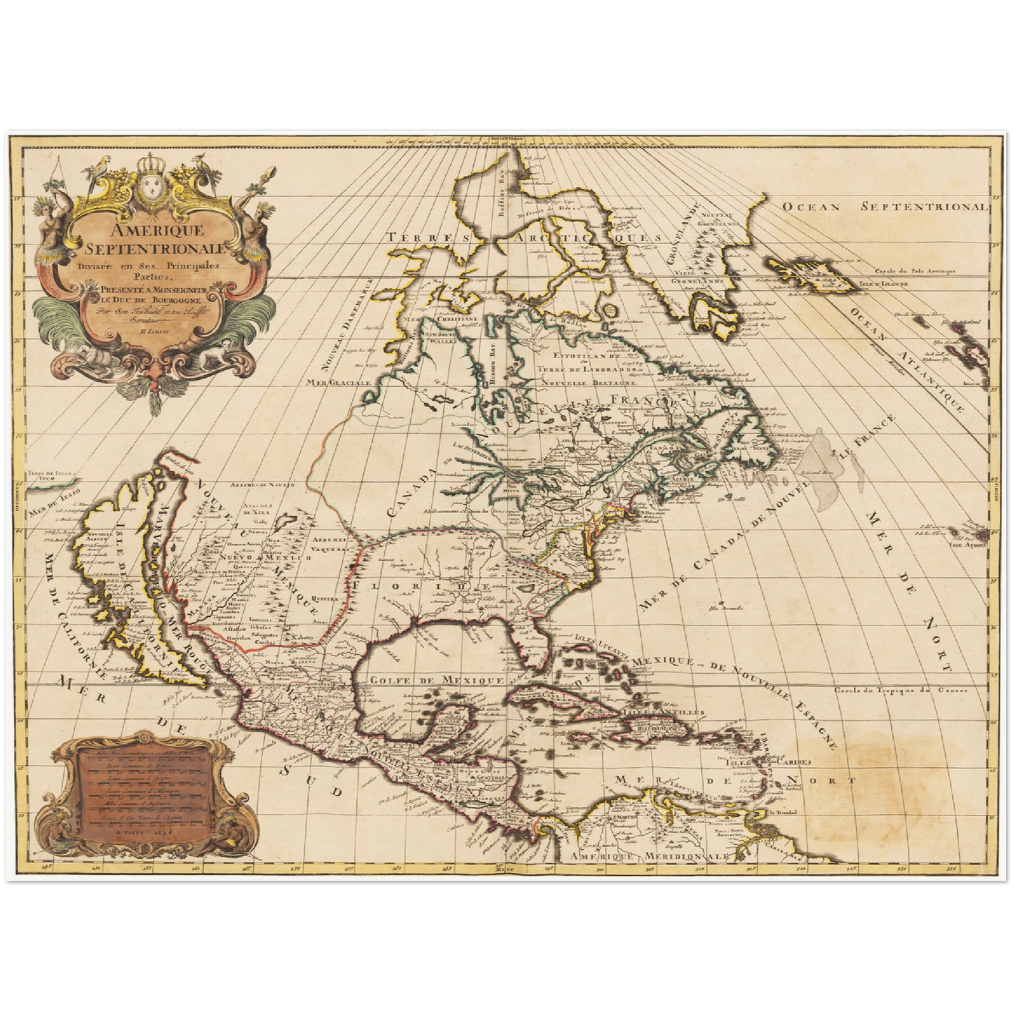 Historische Landkarte Nordamerika um 1694