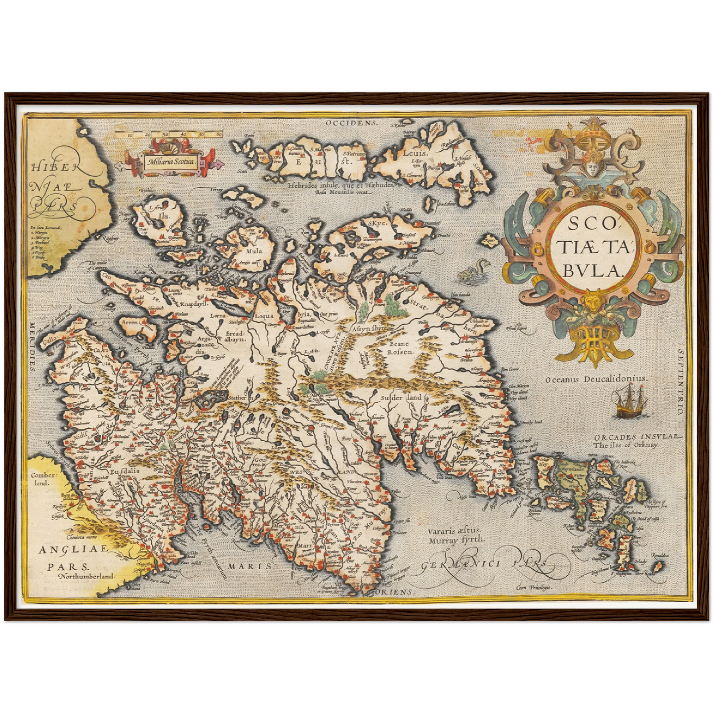 Historische Landkarte Schottland um 1609