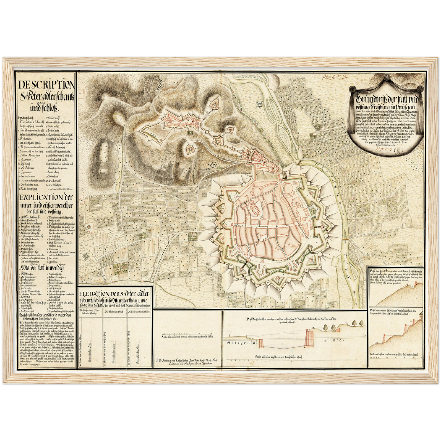 Historical city map  Test product horizontal 3 sizes
