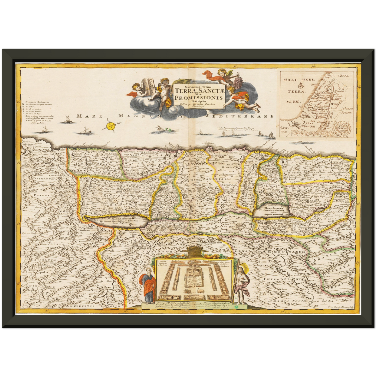 Historische Landkarte Heiliges Land um 1694