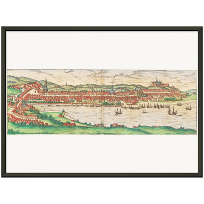 Historische Stadtansicht Flensburg um 1592