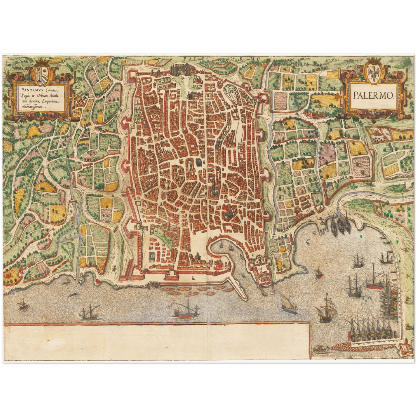 Historischer Stadtplan Palermo um 1592