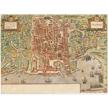 Historischer Stadtplan Palermo um 1592