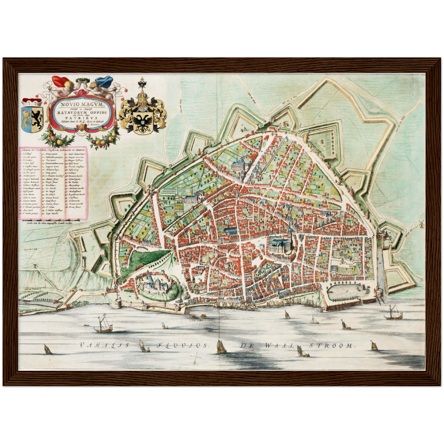 Historischer Stadtplan Nijmegen um 1649