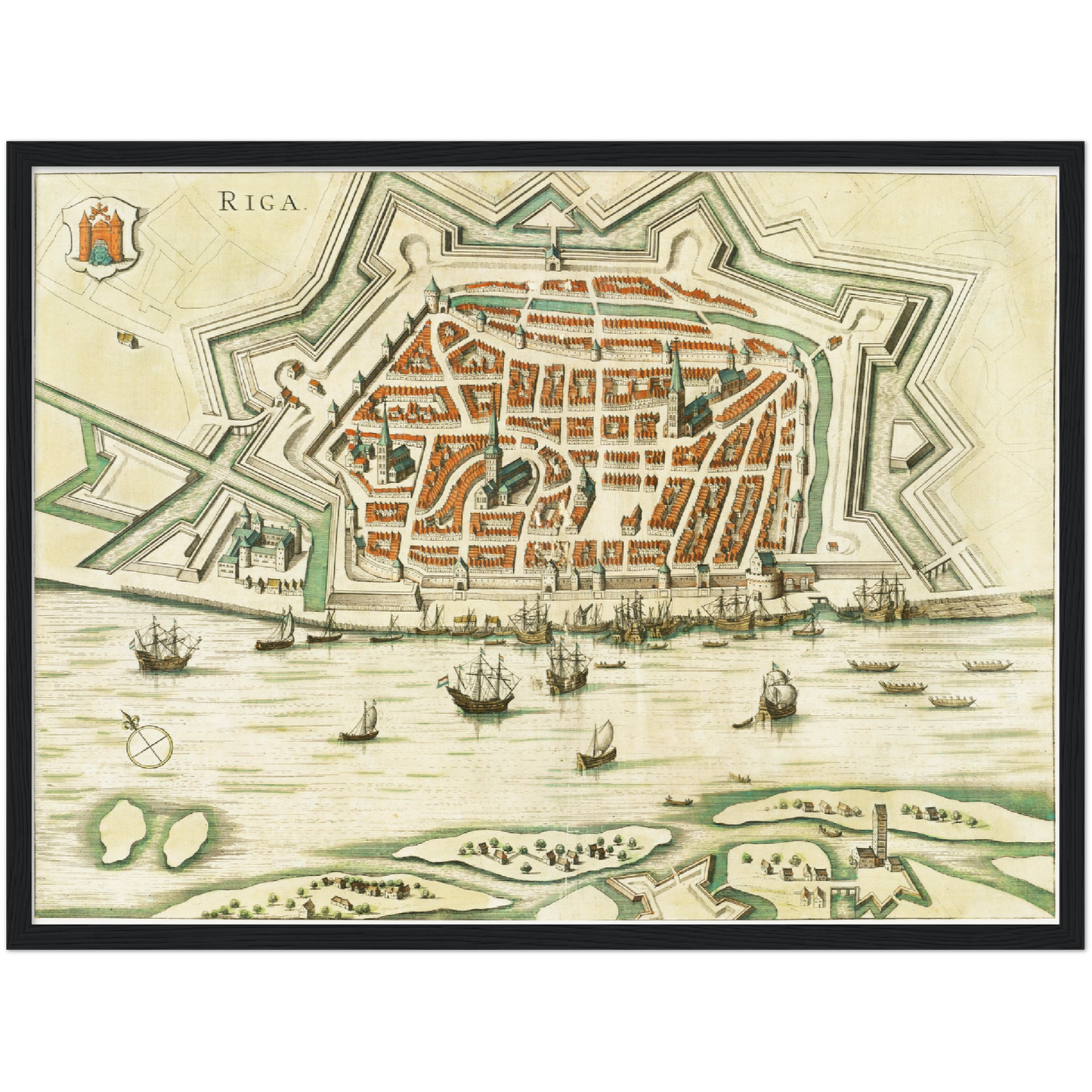 Historischer Stadtplan Riga um 1612