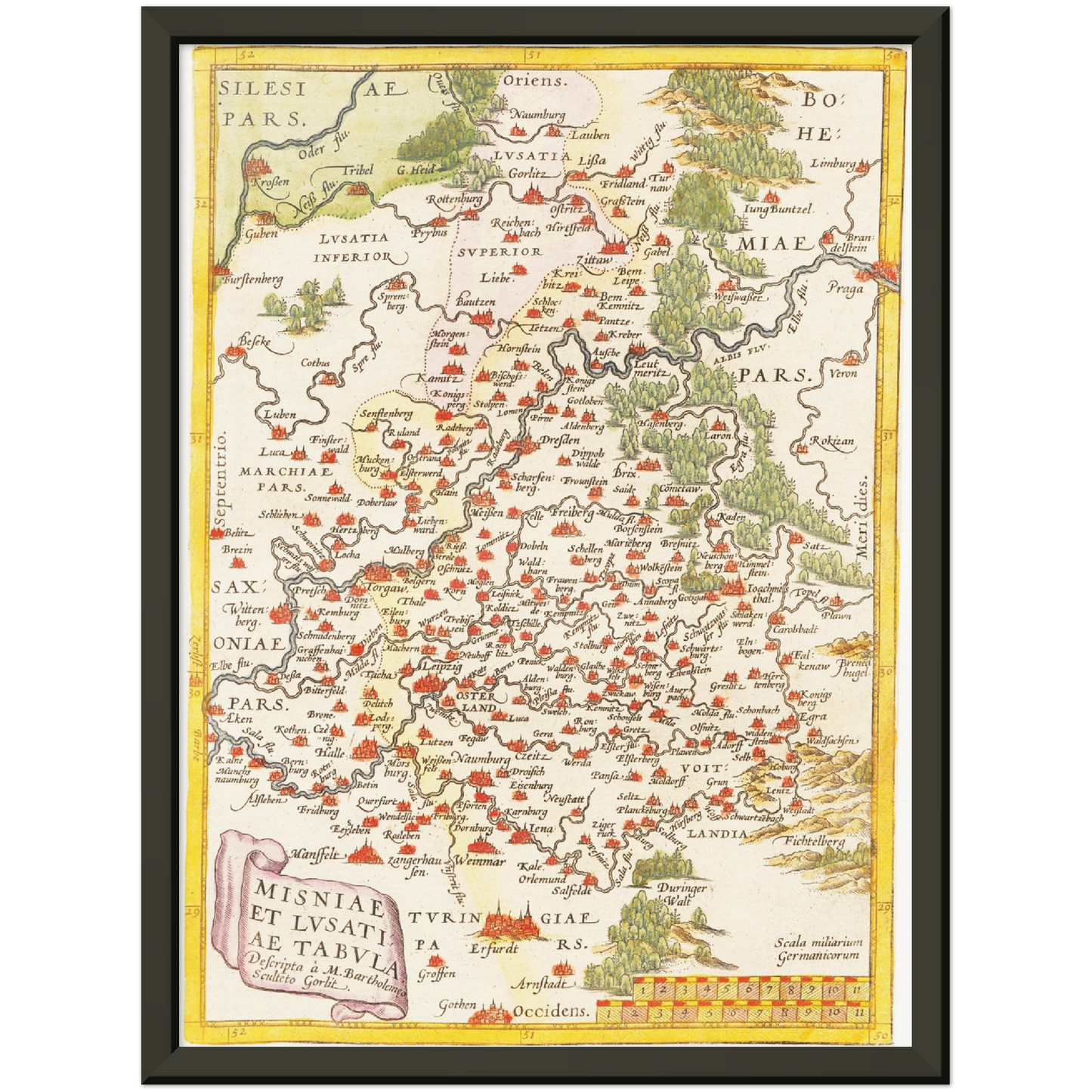 Historische Landkarte Meißen um 1609