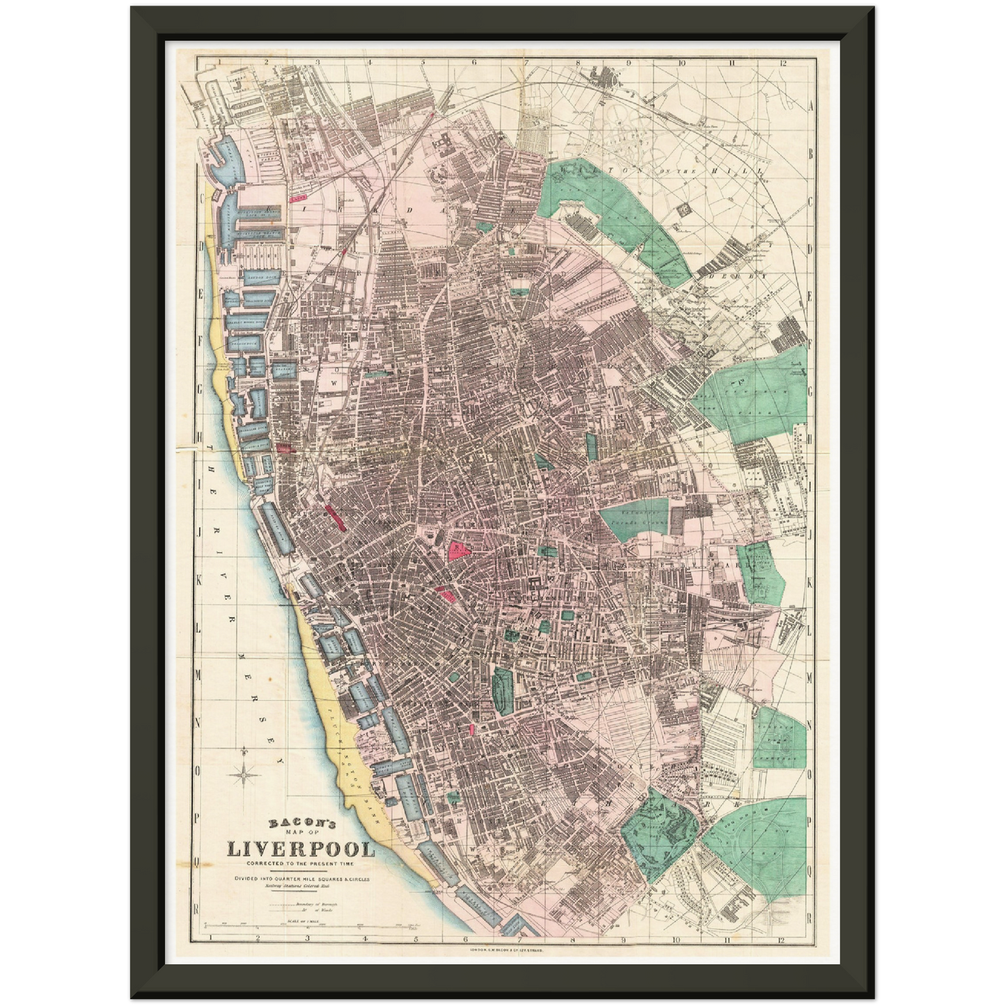 Historischer Stadtplan Liverpool um 1890