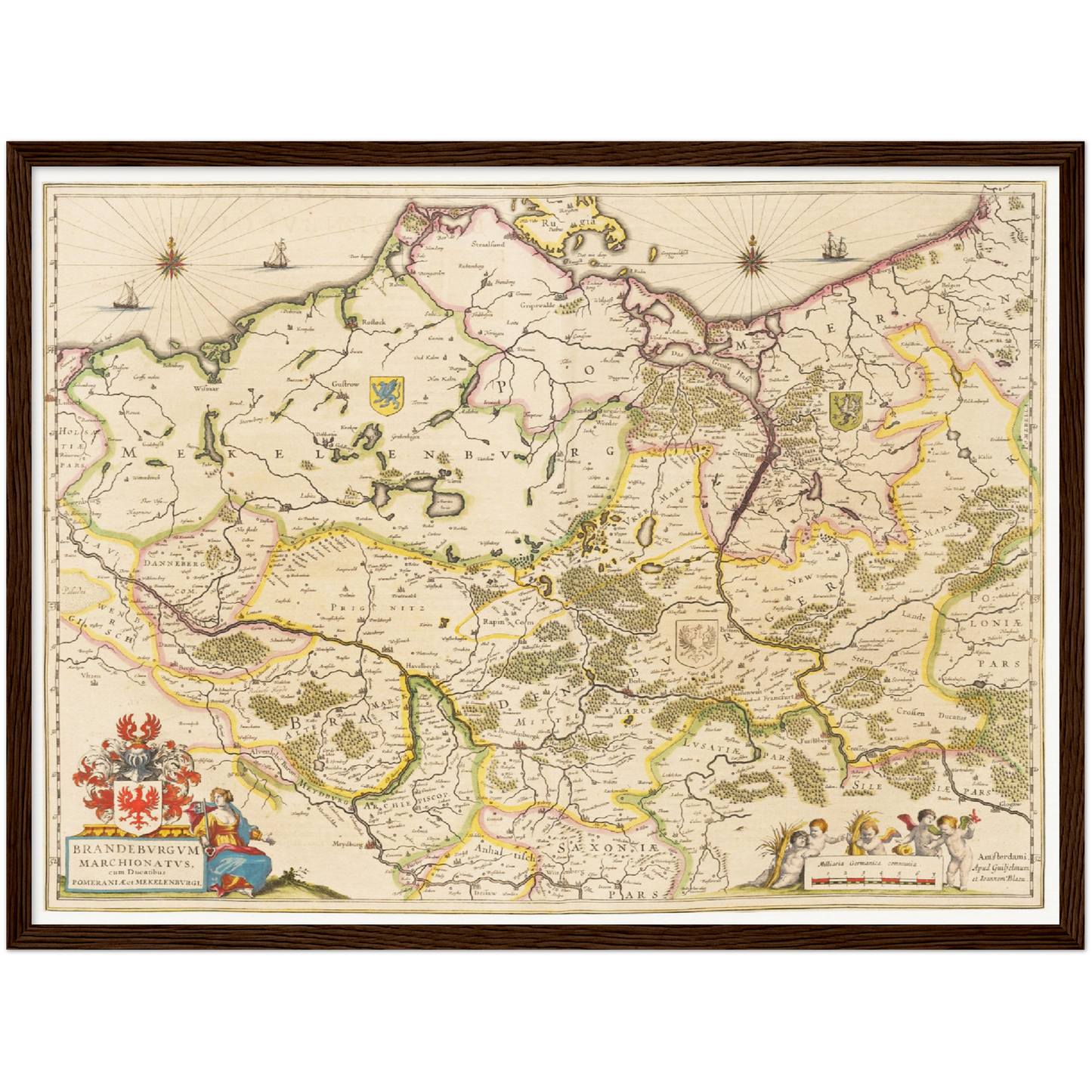 Historische Landkarte Brandenburg um 1635