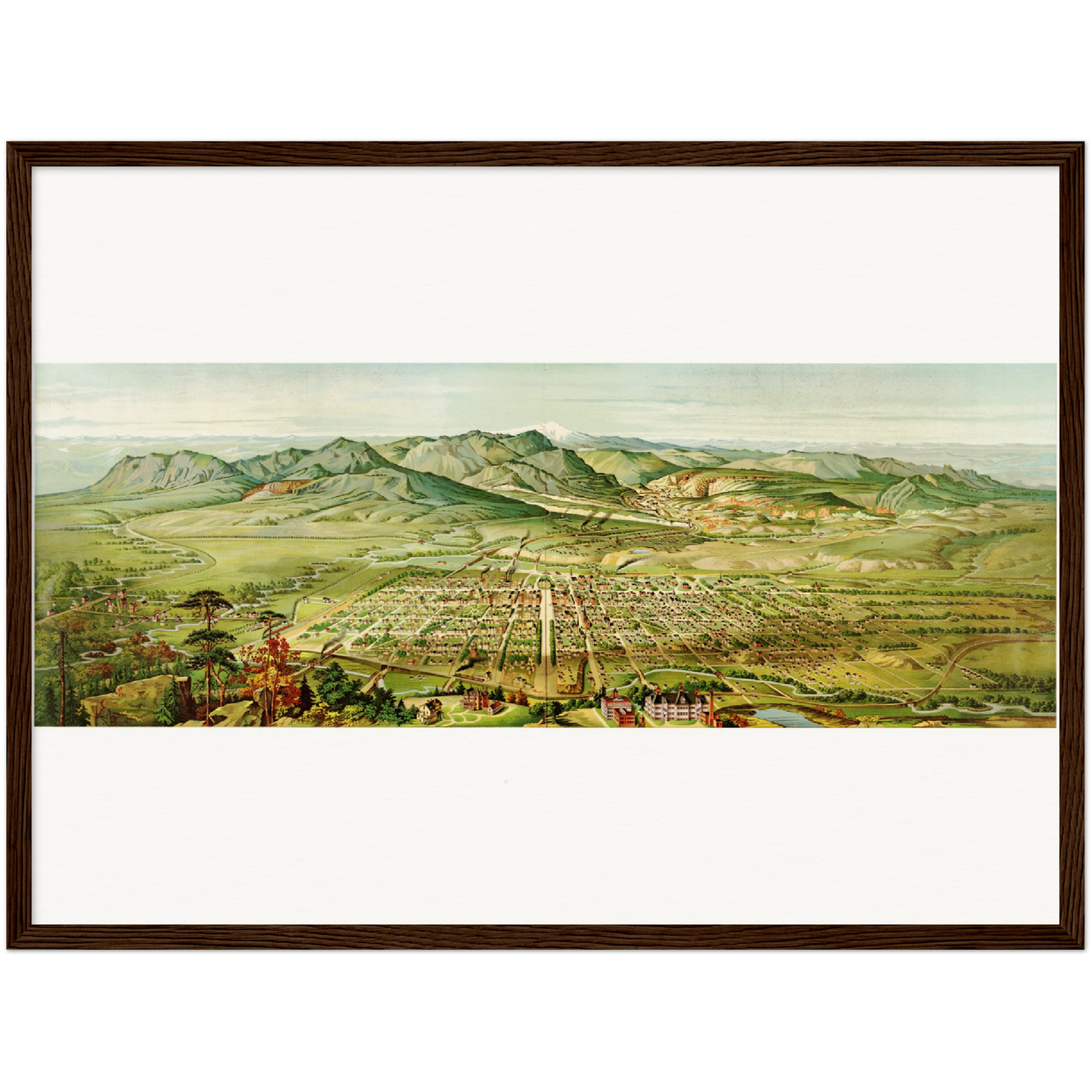 Historische Stadtansicht Colorado Springs um 1890