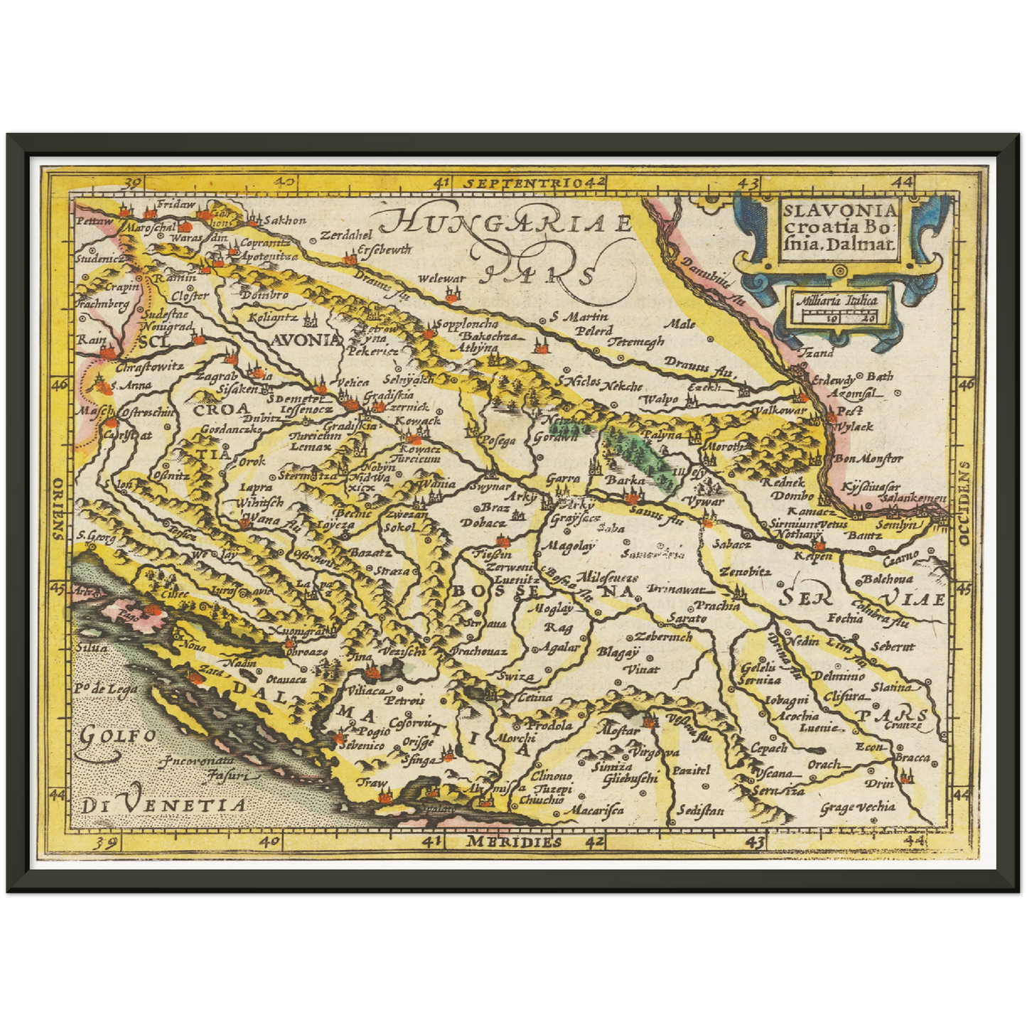 Historische Landkarte Balkan um 1609