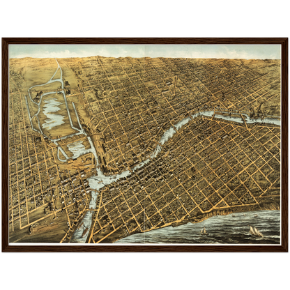 Historical city map  Test product horizontal 3 sizes