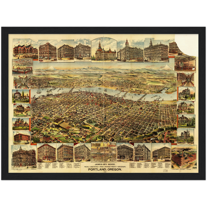 Historical city map  Test product horizontal 3 sizes