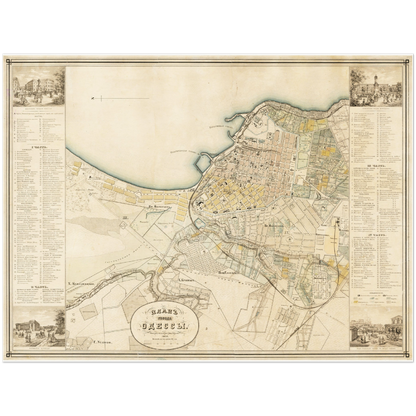 Historischer Stadtplan Odessa um 1864