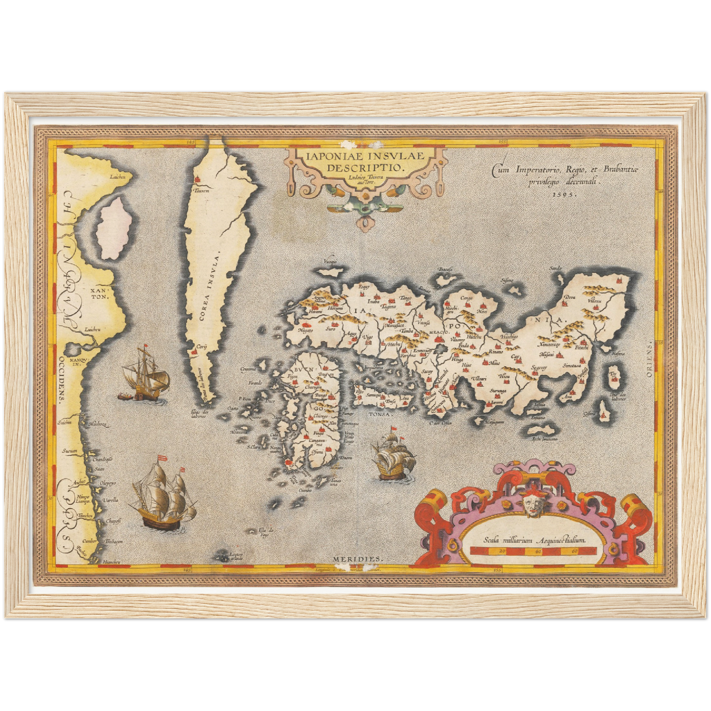 Historische Landkarte Japan um 1609