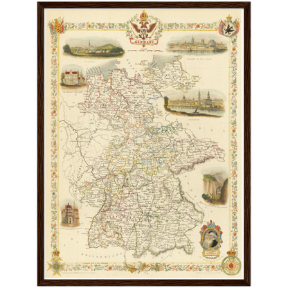 Historische Landkarte Deutschland um 1851