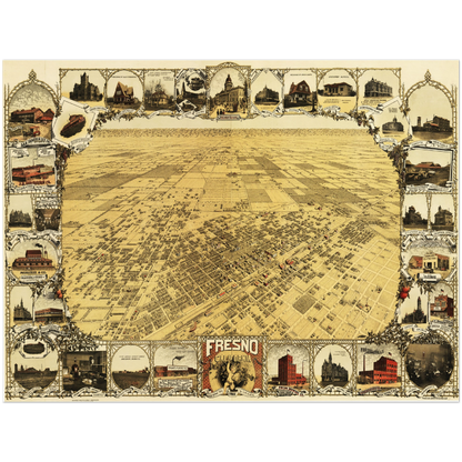 Historical city map  Test product horizontal 3 sizes