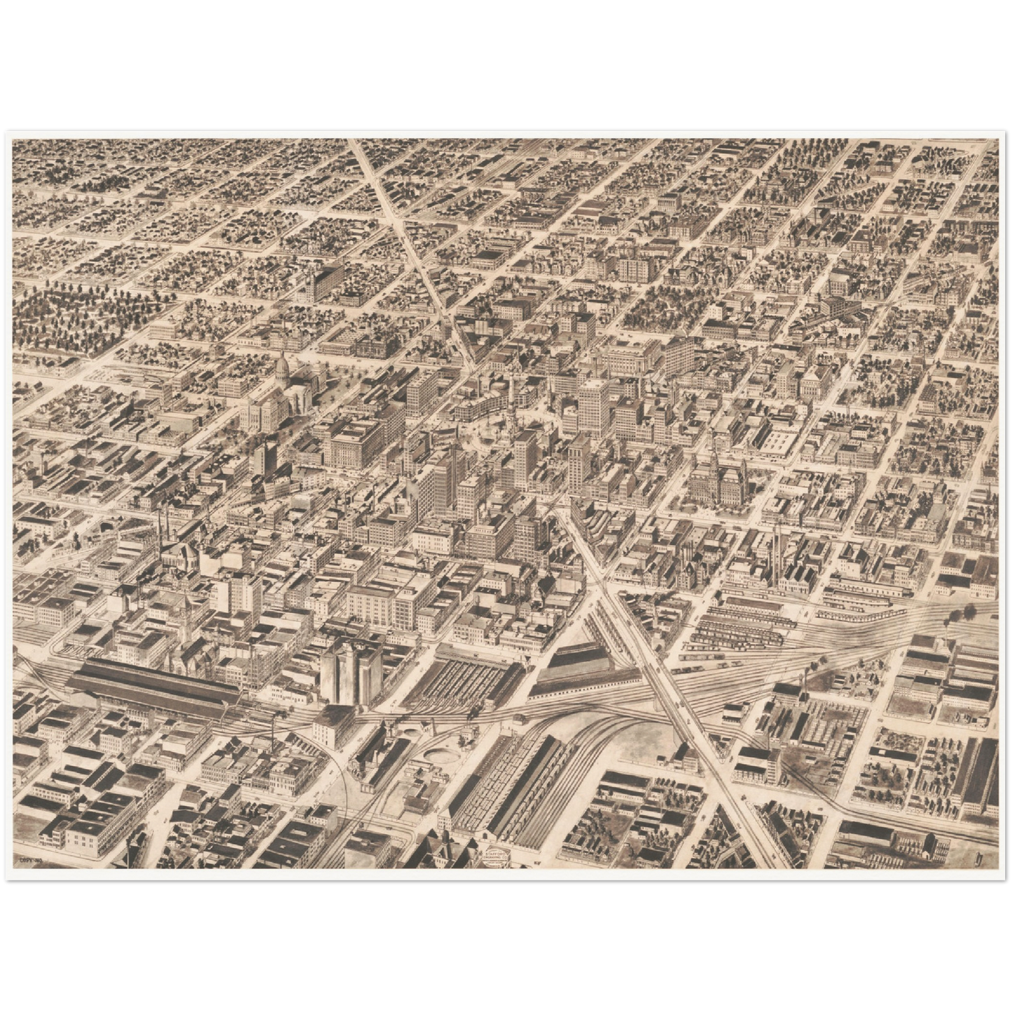 Historical city map  Test product horizontal 3 sizes