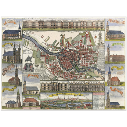 Historical city map  Test product horizontal 3 sizes