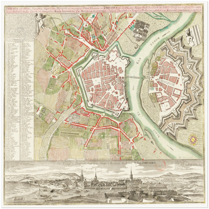 Historical city map  Test product horizontal 3 sizes