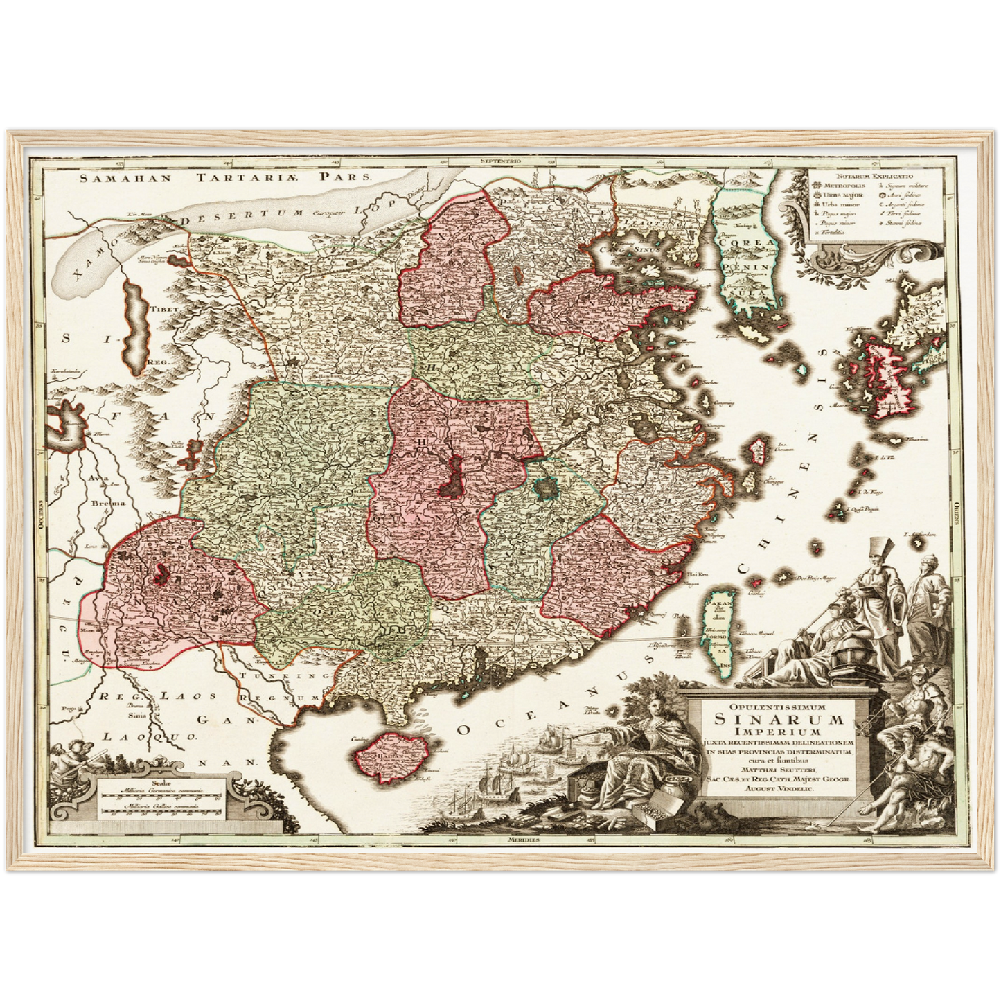 Historische Landkarte China um 1740