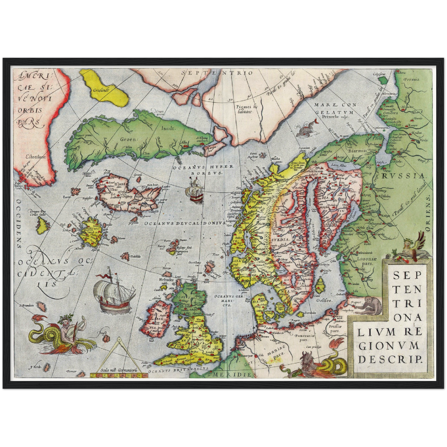 Historische Landkarte Nordeuropa um 1580