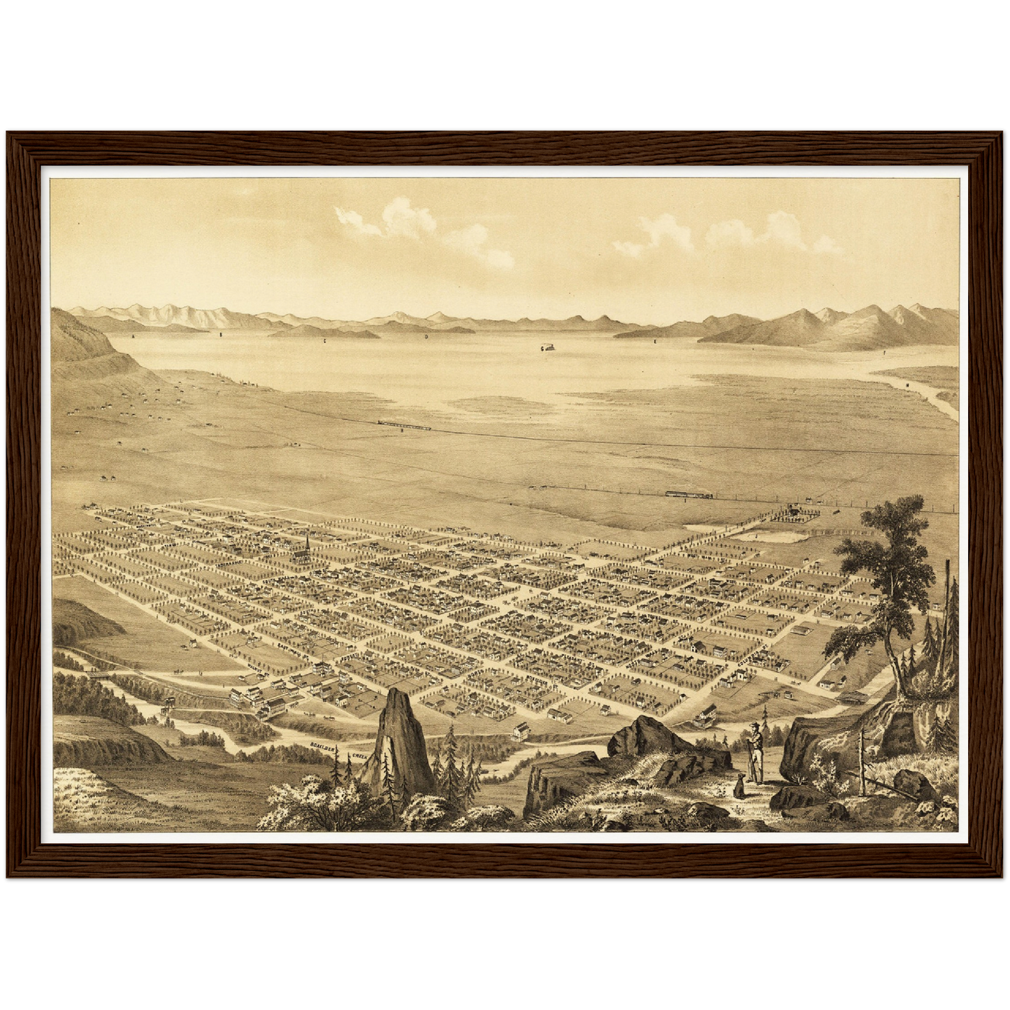 Historische Stadtansicht Salt Lake City um 1875