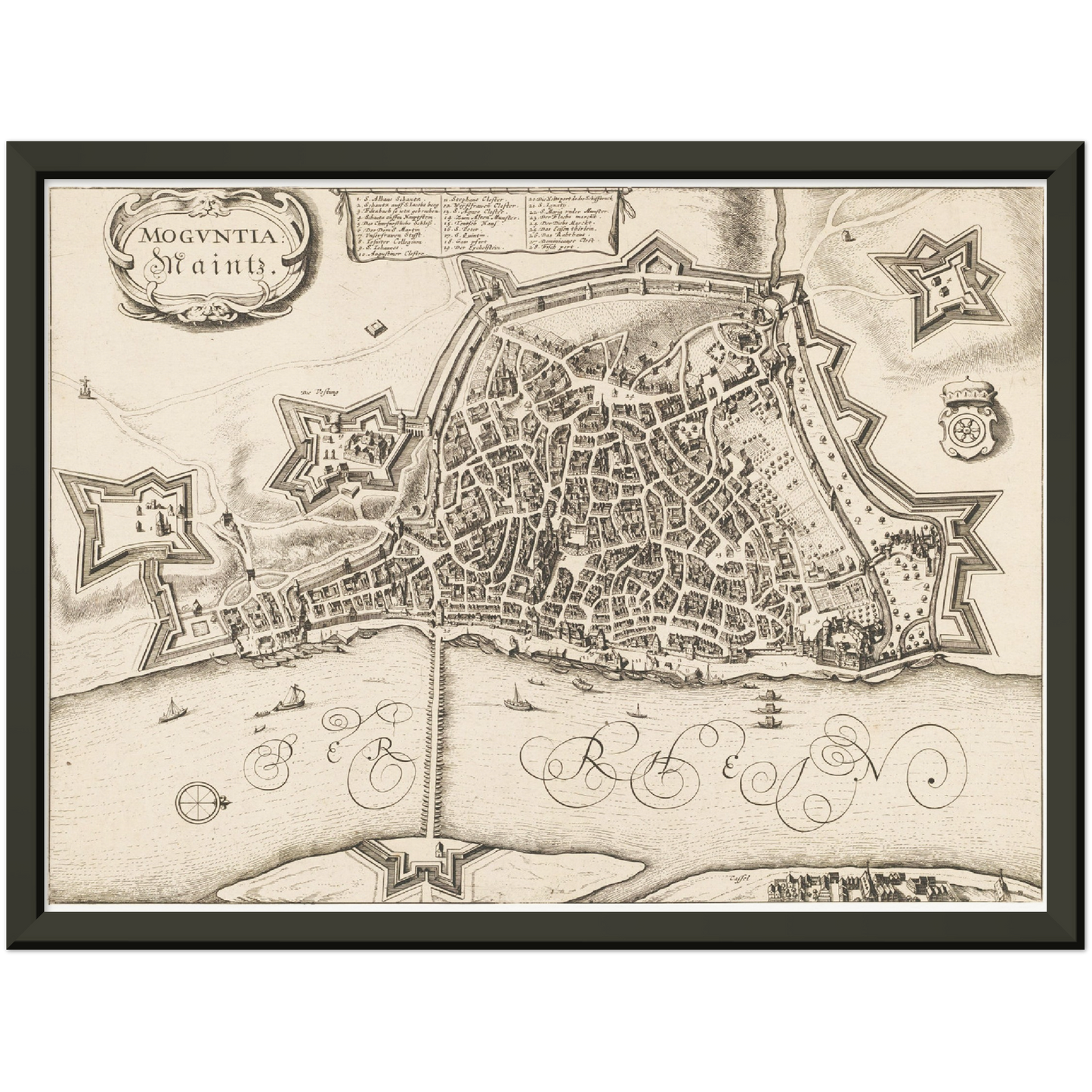 Historischer Stadtplan Mainz um 1670