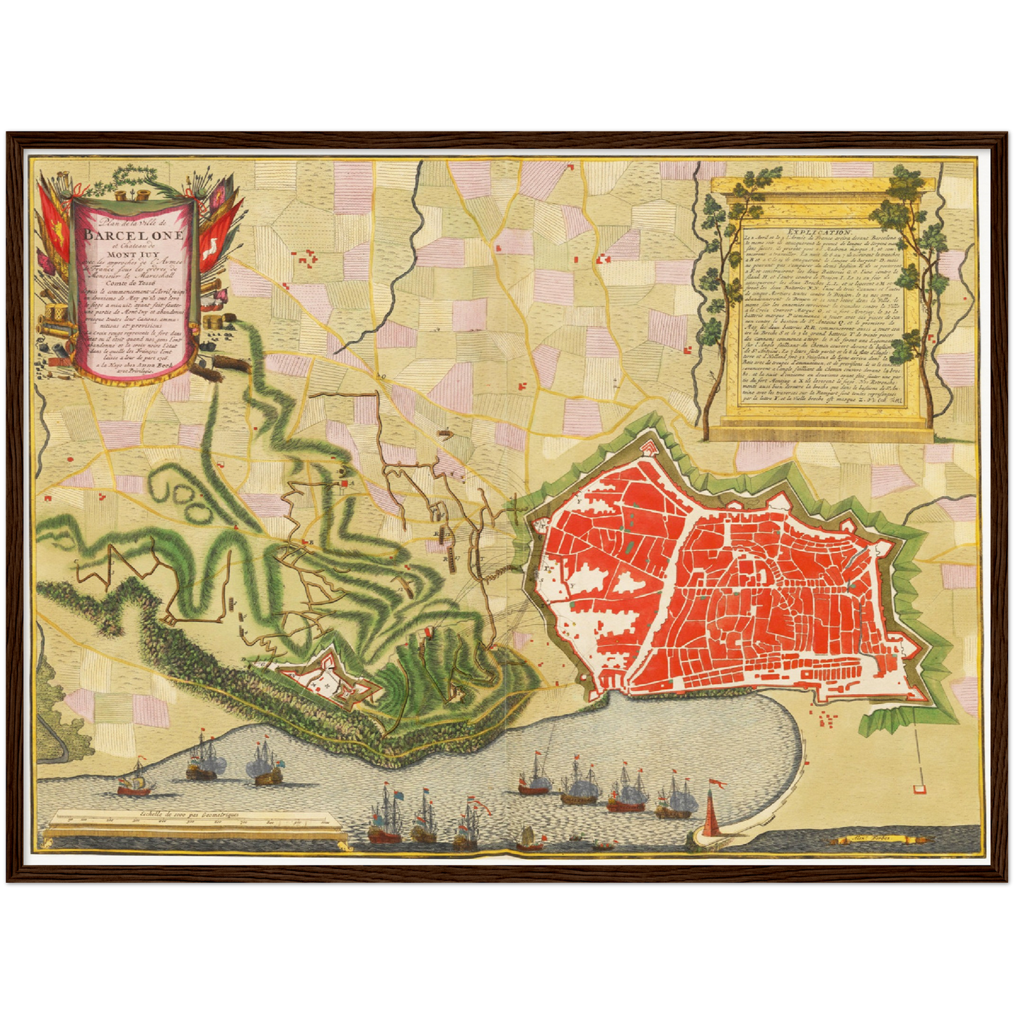 Historischer Stadtplan Barcelona um 1700