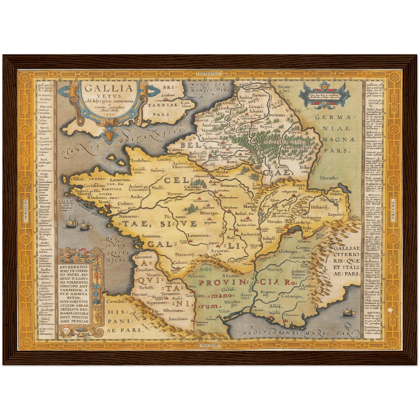 Historische Landkarte Historisches Gallien um 1609