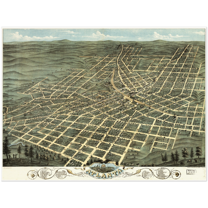 Historical city map  Test product horizontal 3 sizes